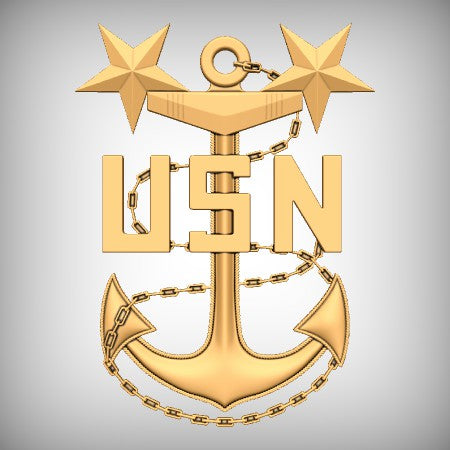 3D USN Master Chief Petty Officer MCPO Anchor 2