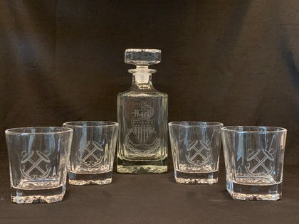 Custom Etched Decanter Set