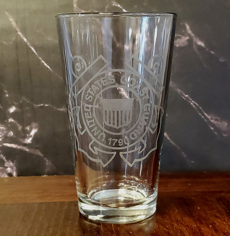 CLEARANCE USCG Pint Glass - 2nd quality