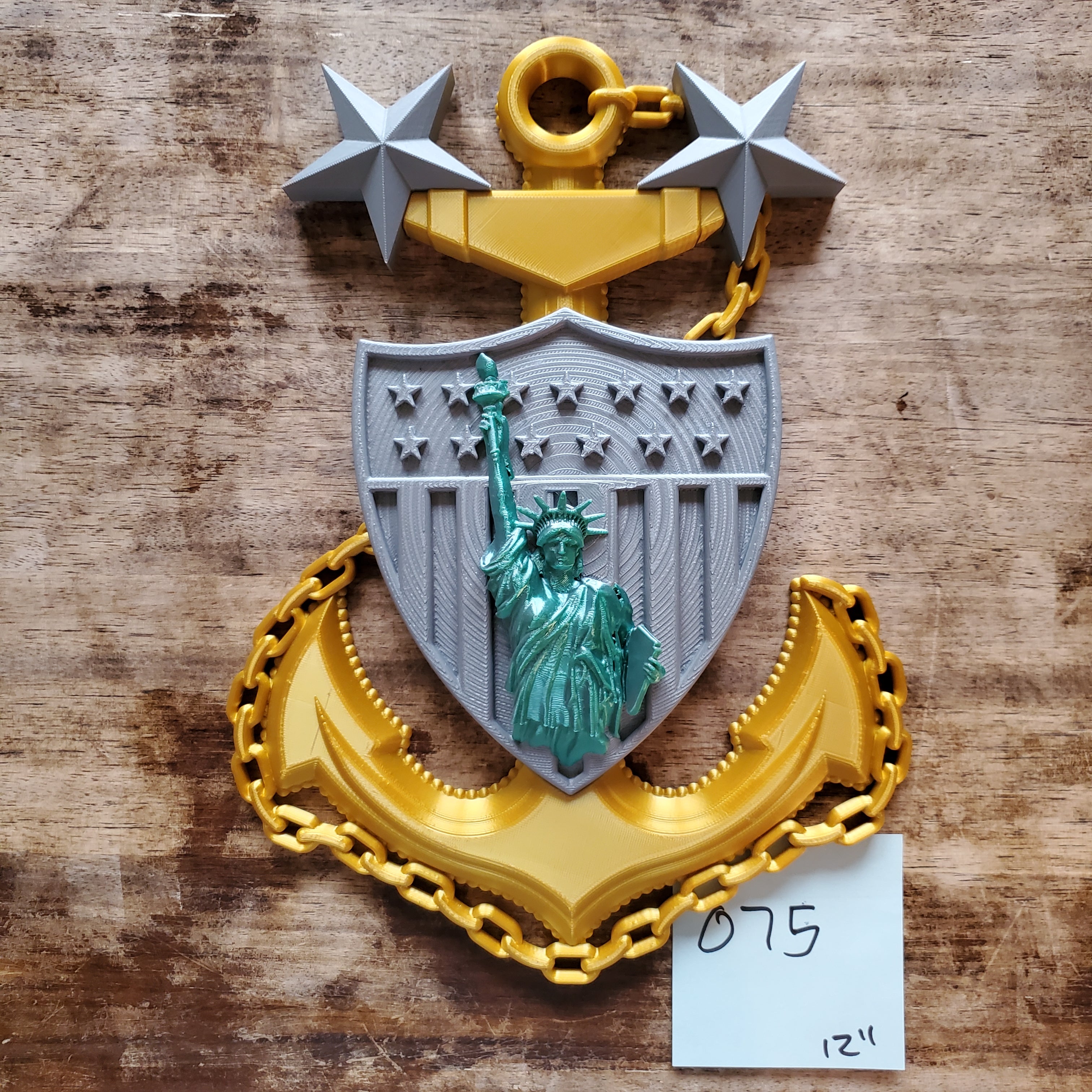 CLEARANCE 075 3D USCG Master Chief MCPO Anchor New York Edition