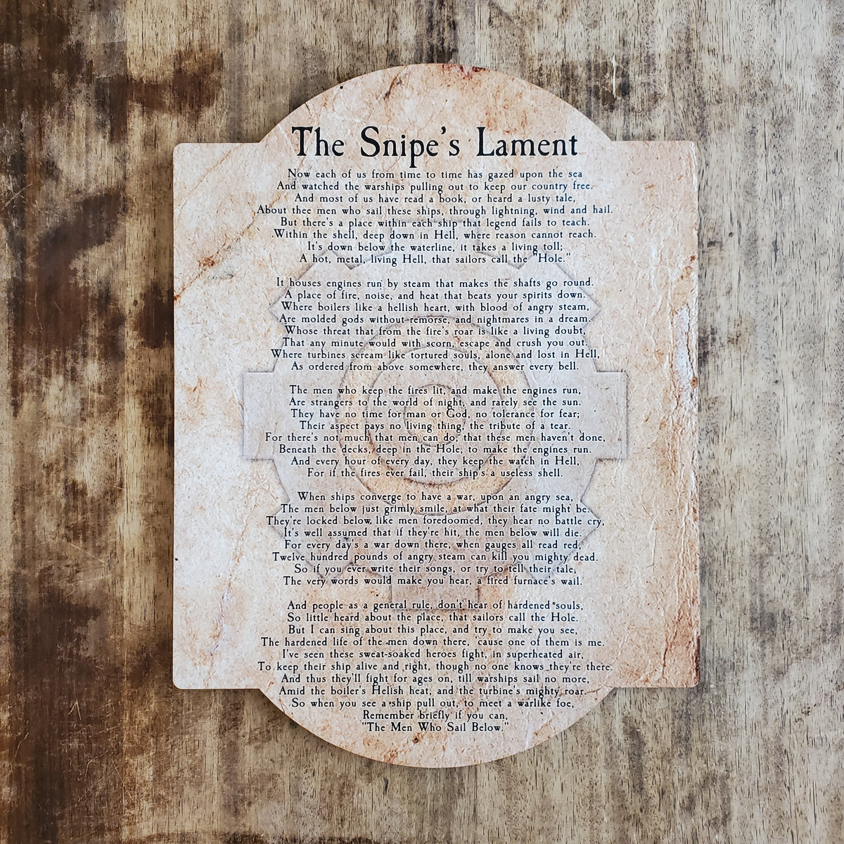 The Snipes Lament Plaque