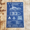 Small Boat Blueprint Canvas