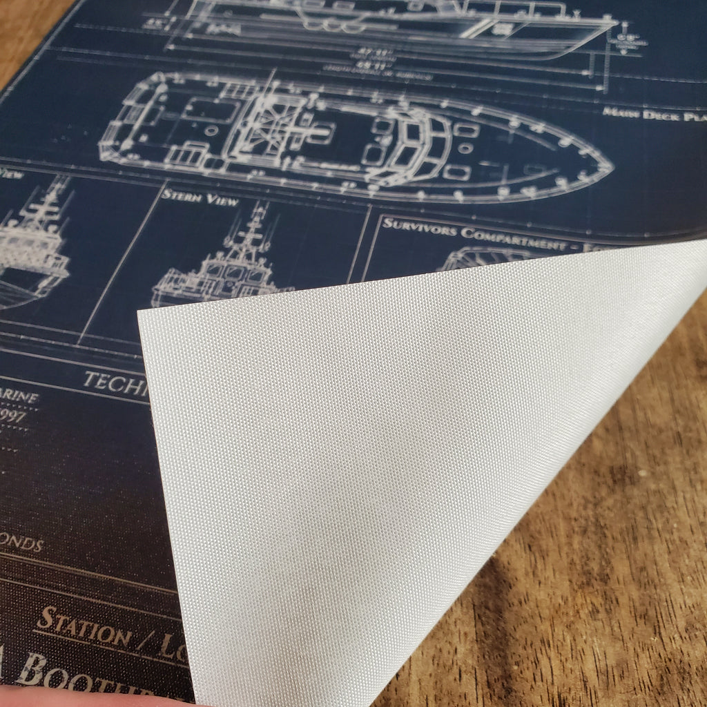 Small Boat Blueprint Canvas