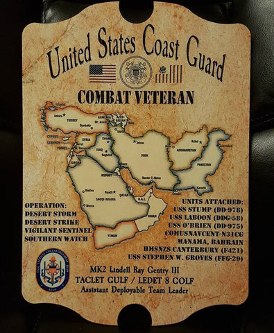 USCG Combat Veteran (Middle East) Plaque