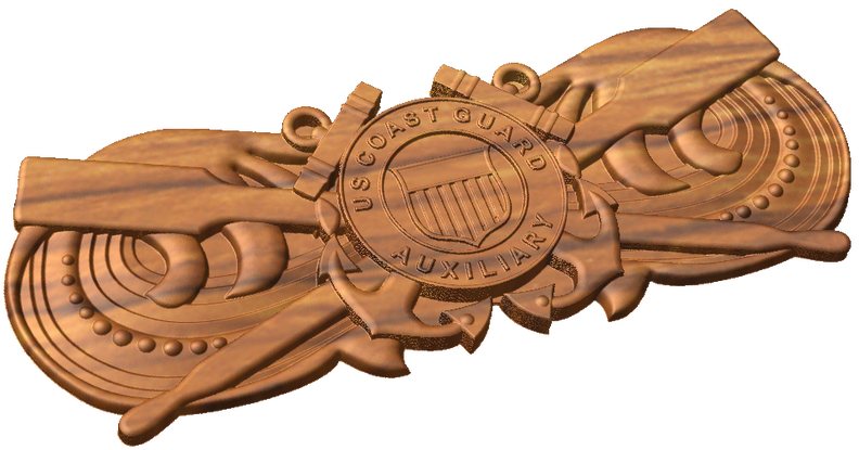3D USCG Auxiliary Coxswain Badge