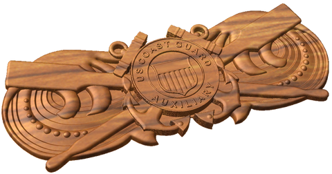 3D USCG Auxiliary Coxswain Badge