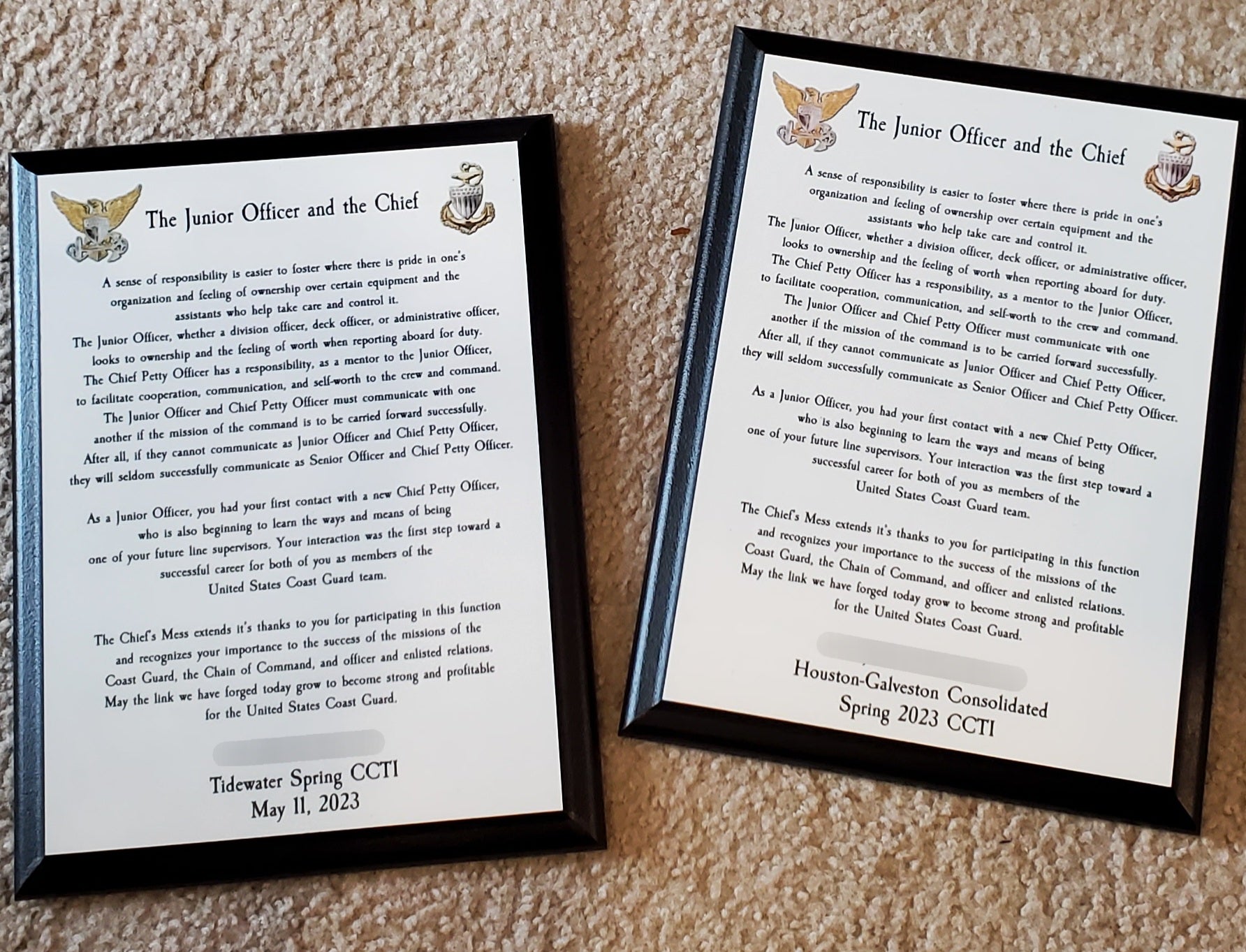 CCTI JO and the Chief 9x12 Plaque