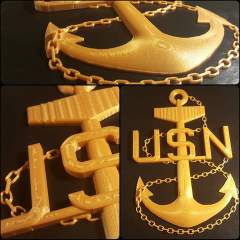 3D USN Chief Petty Officer CPO Anchor