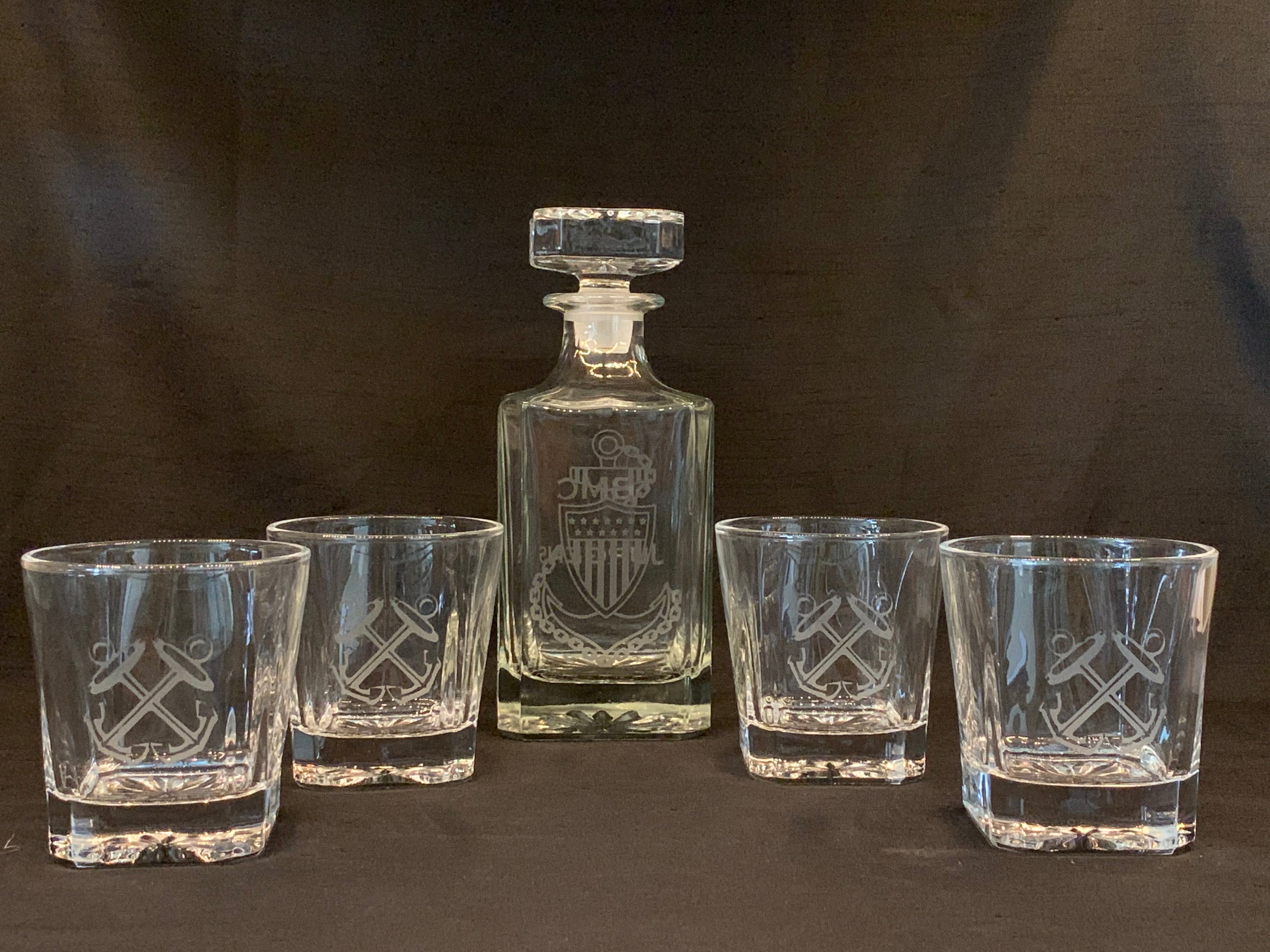 Custom Etched Decanter Set